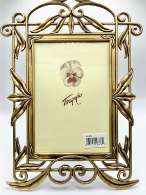 Vtg TERRAGRAFICS Art Deco Nouveau Frame Antiqued Hollywood Regency Style 5x7”
